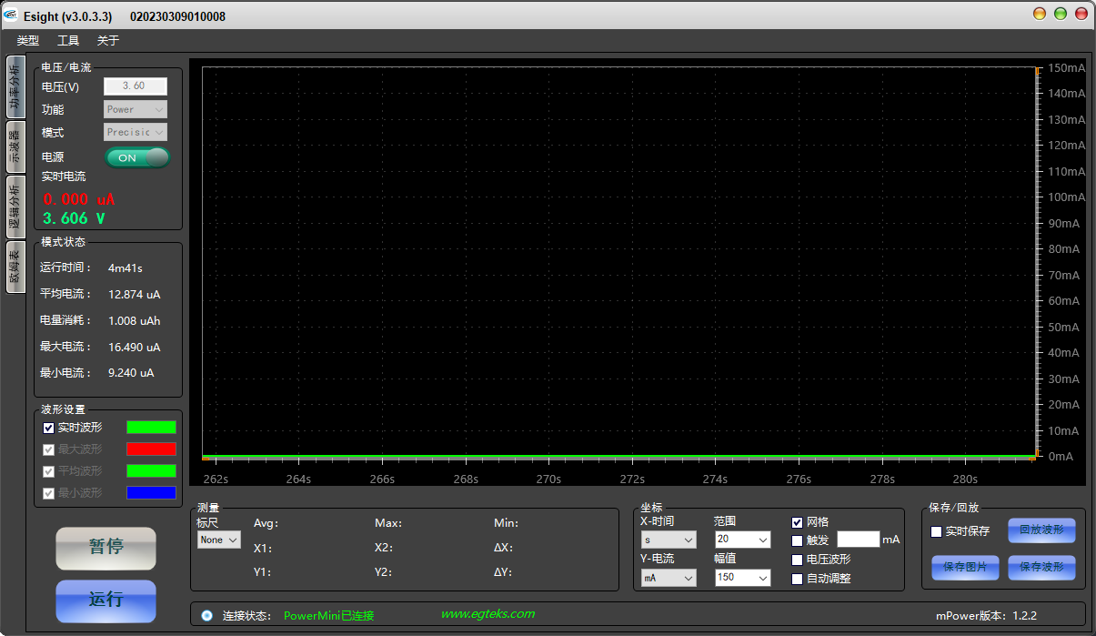 Power-off current measurement