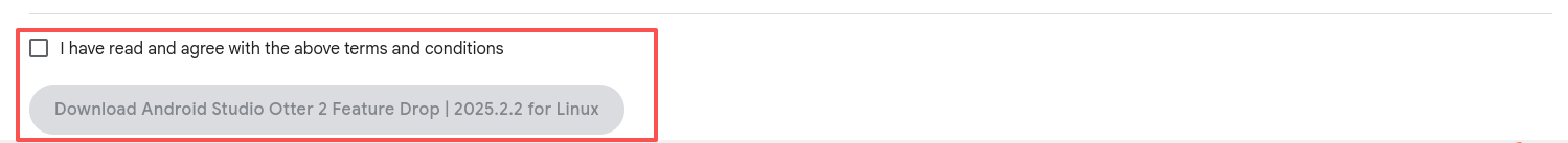 Android Studio download guide page