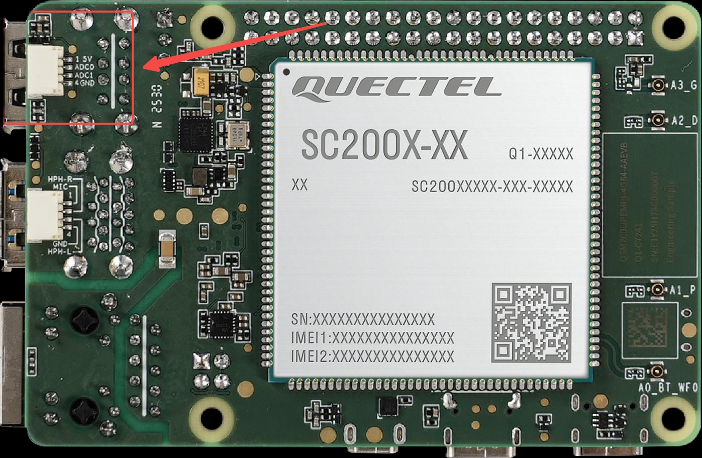 ADC location on the smart single-board computer
