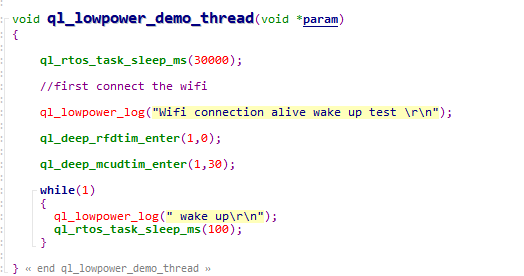 Example of Using Low Power Mode API