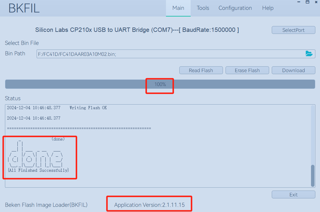 Finish the Firmware Download