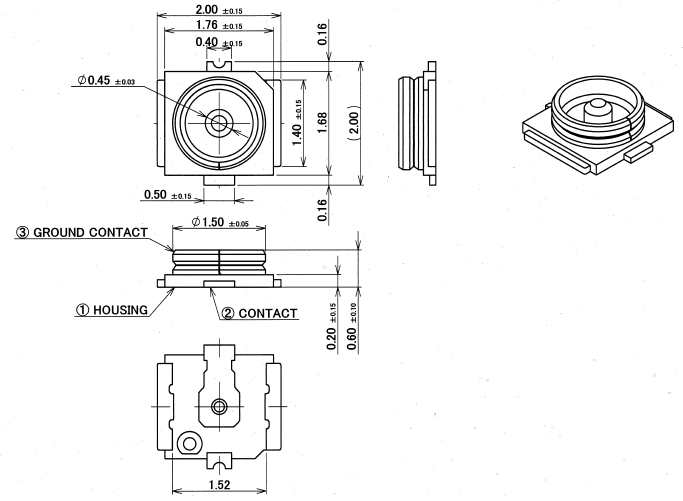 Dimensions of the Receptacle (Unit: mm)