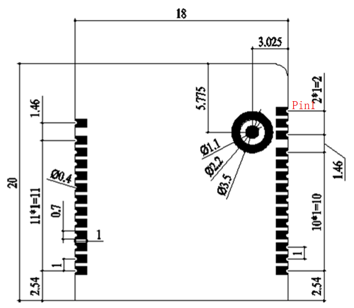 底部尺寸图（底视图）