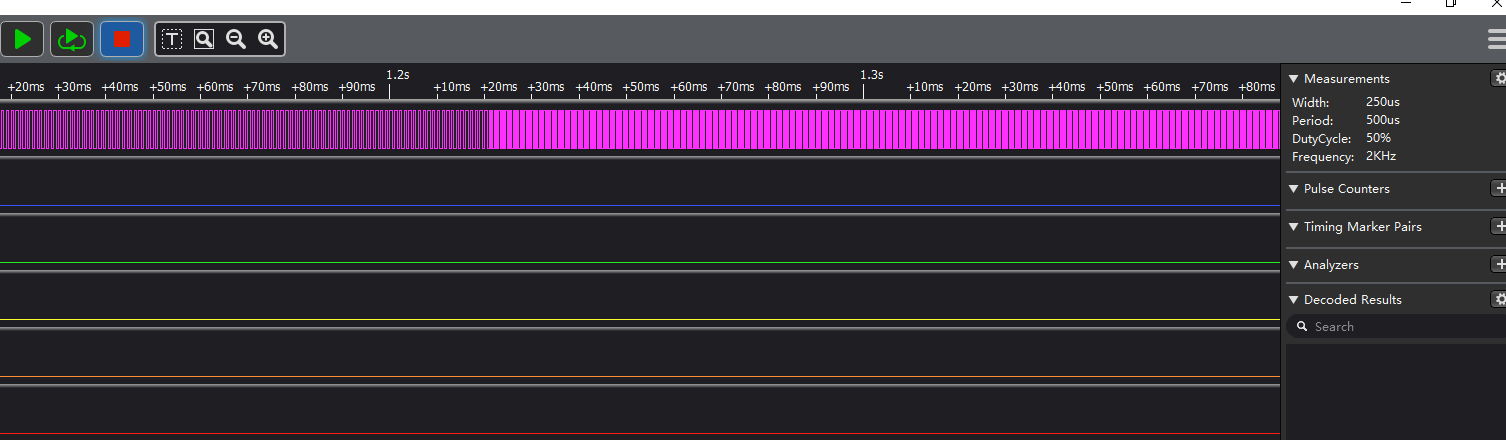 通过逻辑分析仪捕获 PWM 波形