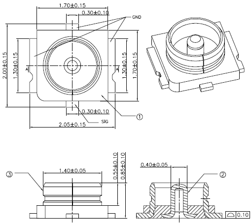 接收器尺寸（单位：mm）
