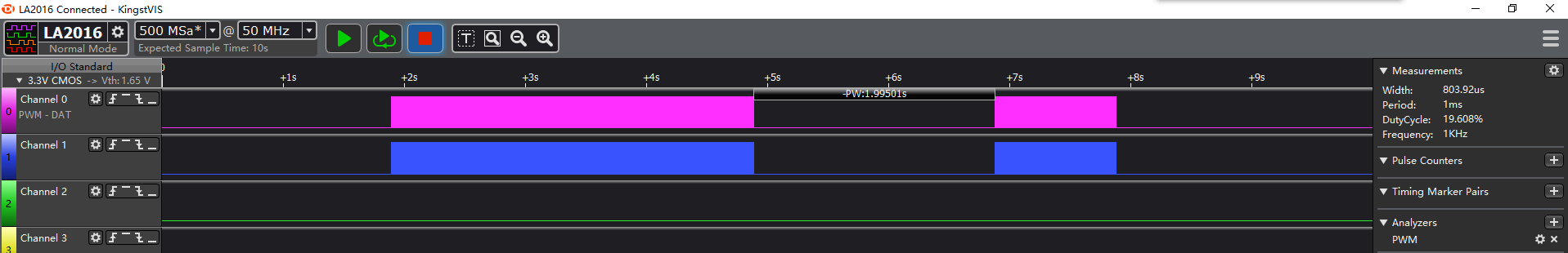 Capturing PWM Waveforms with Logic Analyzer