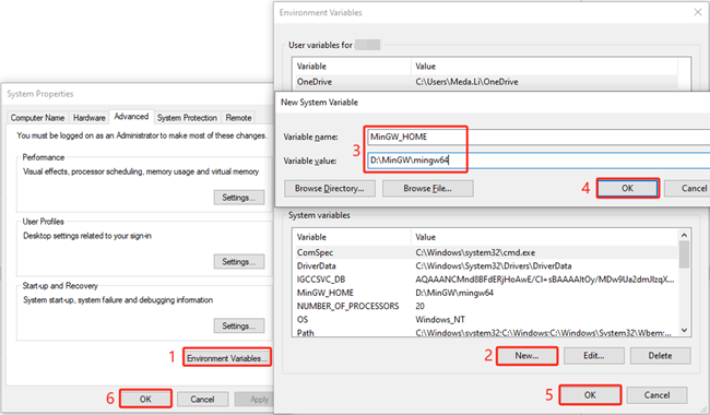 Add Environment Variable MinGW_HOME