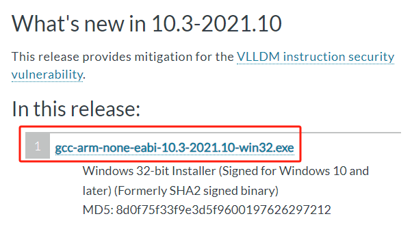 Click gcc-arm-none-eabi-10.3-2021.10-win32.exe
