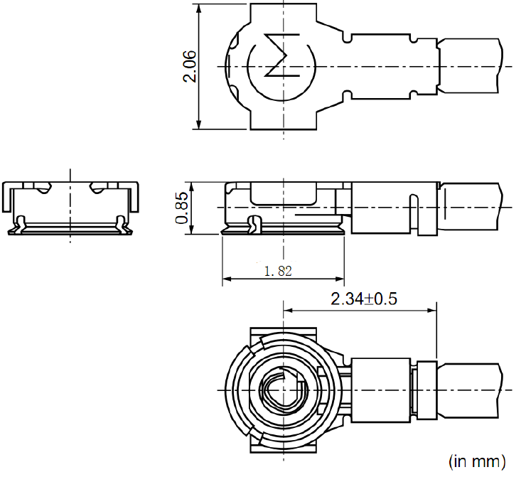 Dimensions of Mated Plugs (Ø 0.81Coaxial Cables) (Unit:mm)