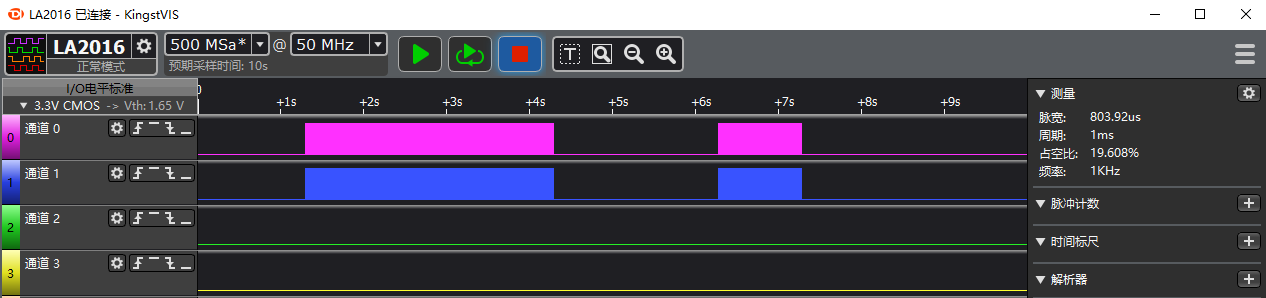 逻辑分析仪获取 PWM 波形