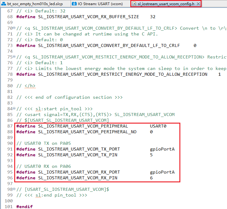 Figure 74: IO Stream: USART Component Configuration