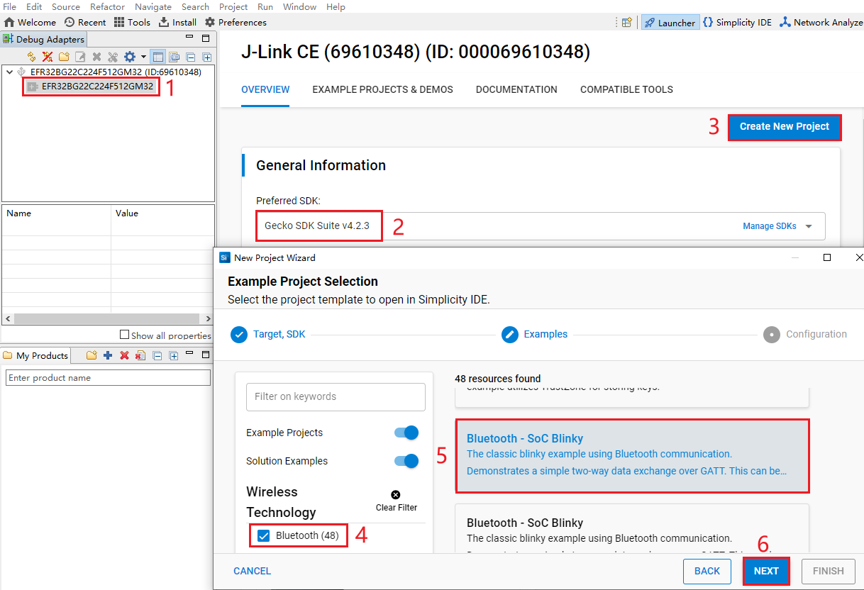 Figure 77: Create Bluetooth - SoC Blinky Project