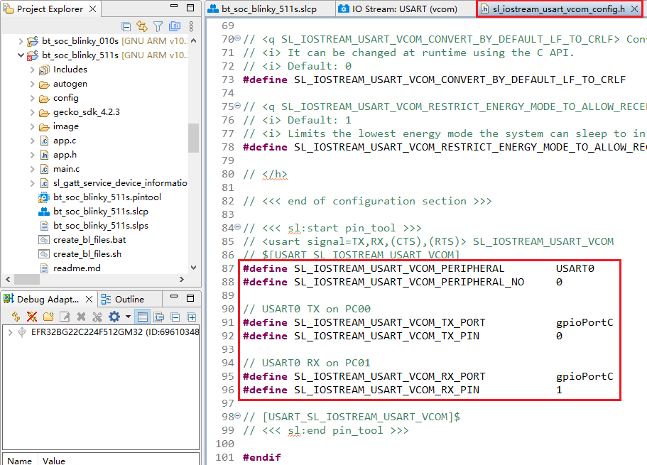 Figure 88: IO Stream: USART Component Configuration