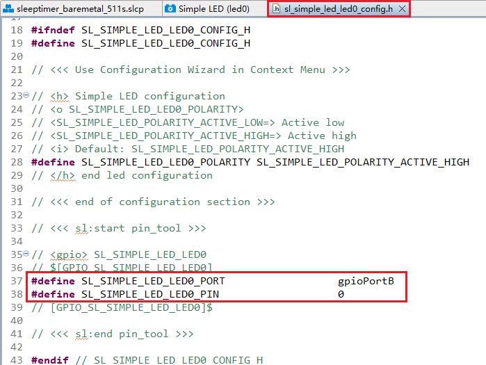 Figure 107: Simple LED (led0) Component Configuration