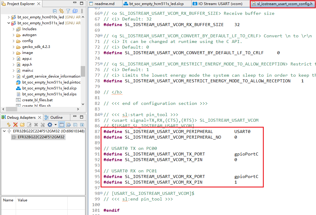 Figure 124: IO Stream: USART Component Configuration