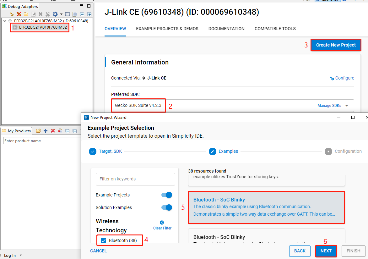 Figure 25: Create Bluetooth - SoC Blinky Project