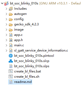 Figure 27: bt_soc_blinky_010s Project