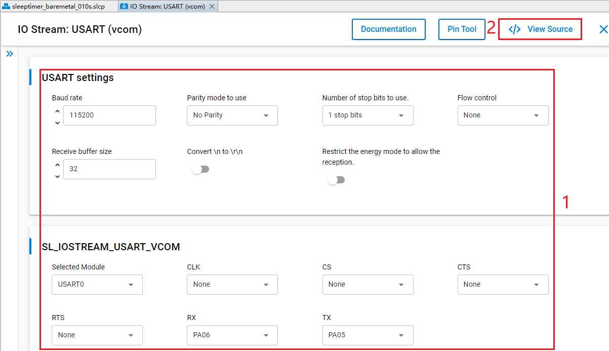 Figure 51: Configure IO Stream: USART Component