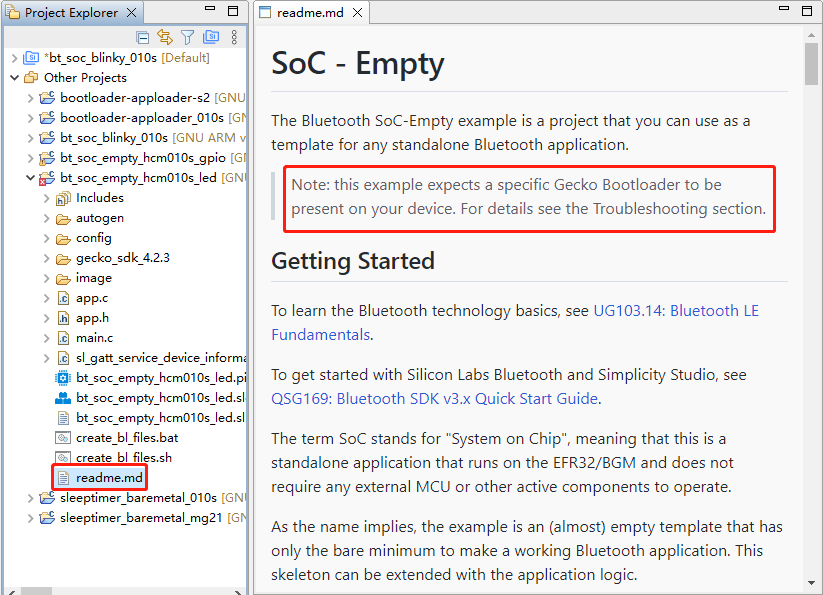 Figure 66: readme.md File of bt_soc_empty_hcm010s_led