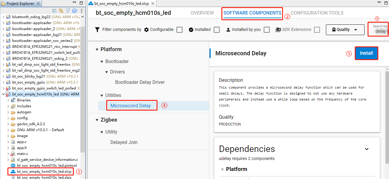 Figure 68: Install Microsecond Delay Component