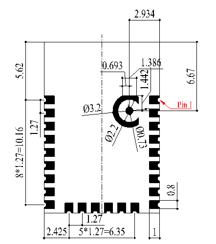 Bottom Dimensions (Bottom View)