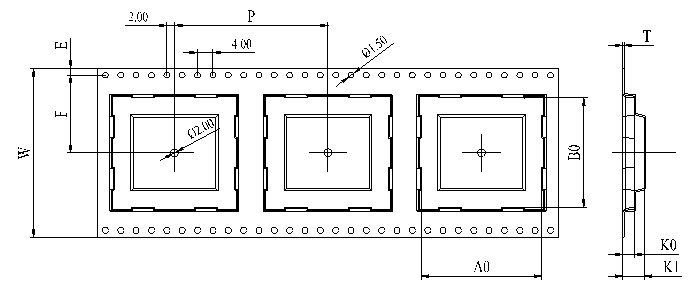 Carrier Tape Dimension Drawing (Unit: mm)