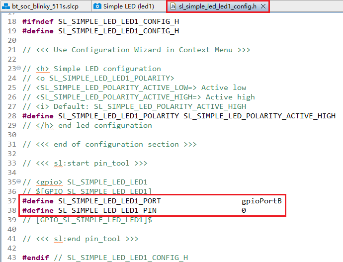 Simple LED (led1) 组件配置信息