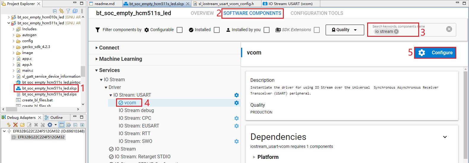 查找 IO Stream: USART 组件