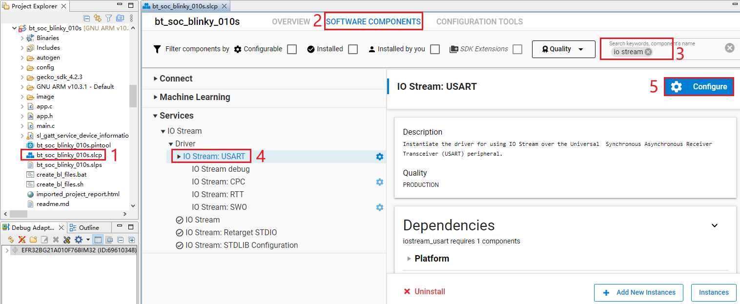 查找 IO Stream: USART 组件