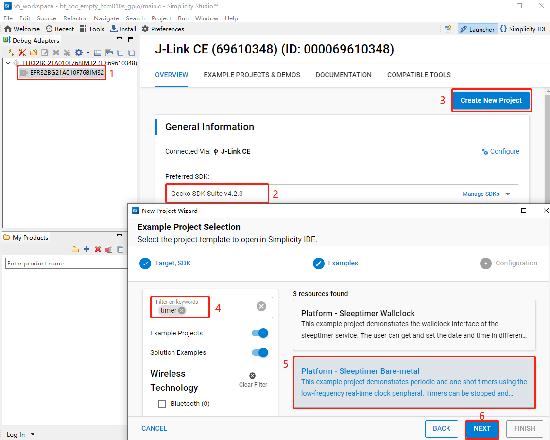 创建 Sleeptimer Bare-metal 工程