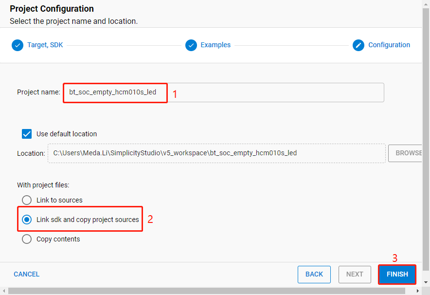 设置 Soc Empty 工程名称