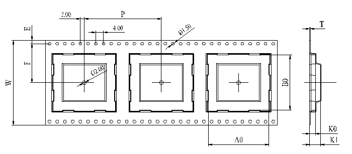 载带尺寸图(单位:mm)
